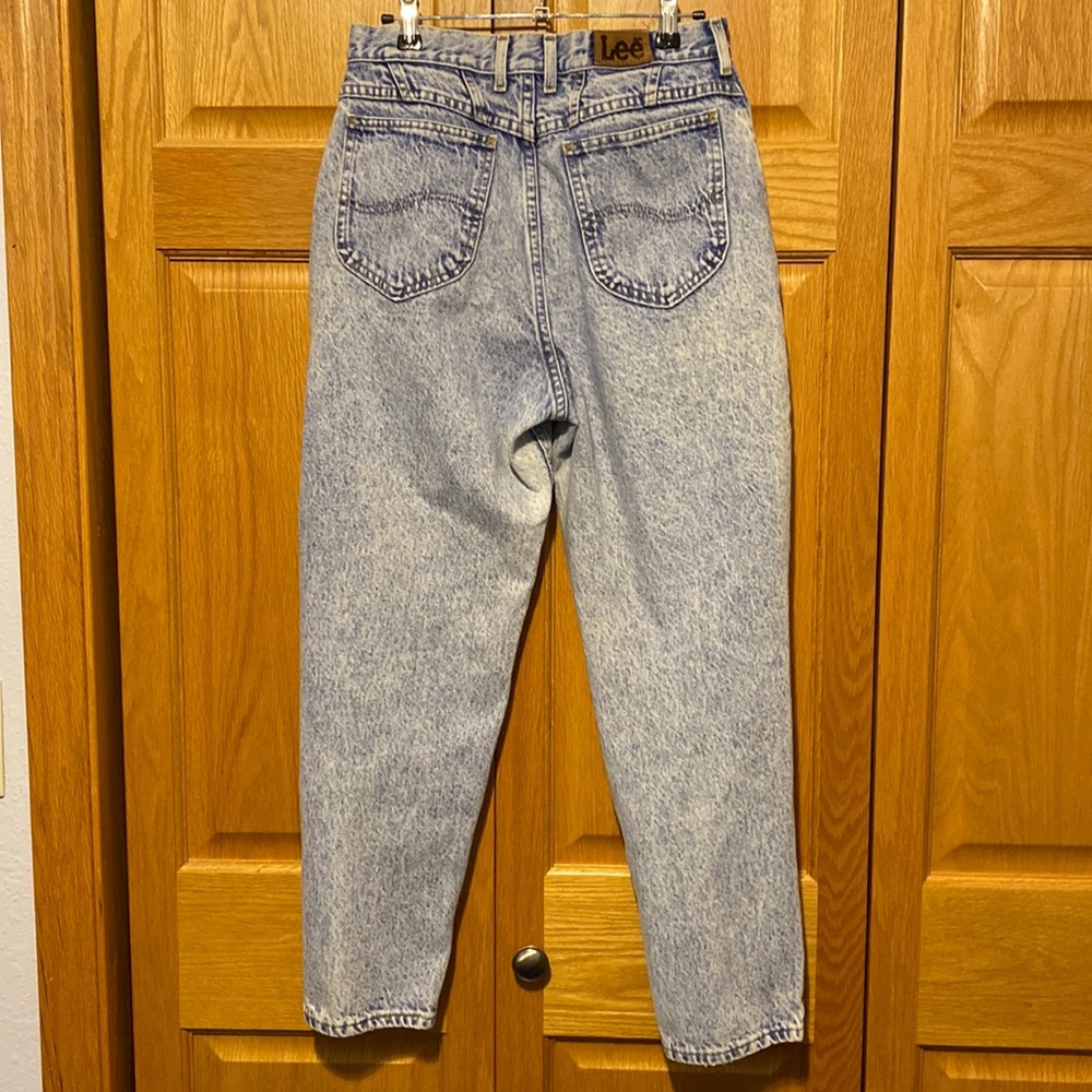 LEE Vintage hi rise acid washed tapered leg jeans size 12 P - Picture 2 of 7